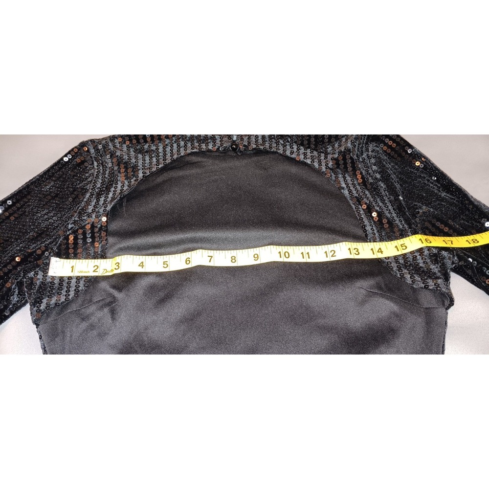 womens mini dress L black velvet sequins party whimsigoth goth dark glam formal - Picture 6 of 13